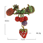 Pineapple, Strawberry, Lychee Rhinestone Brooch PA4957