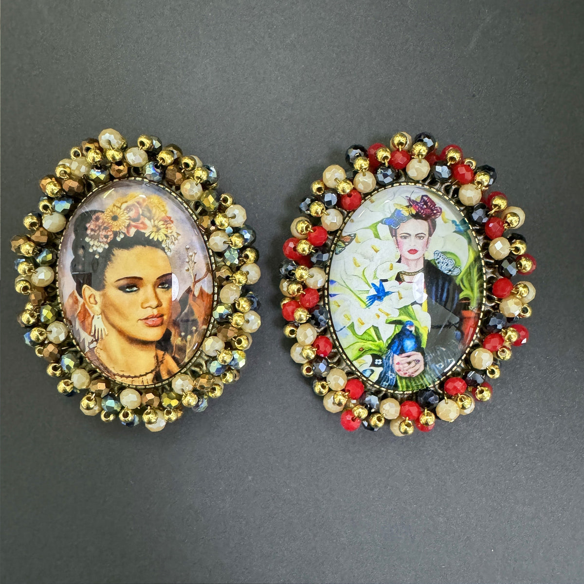 Random Frida Seed Bead Braided Pin PA4975