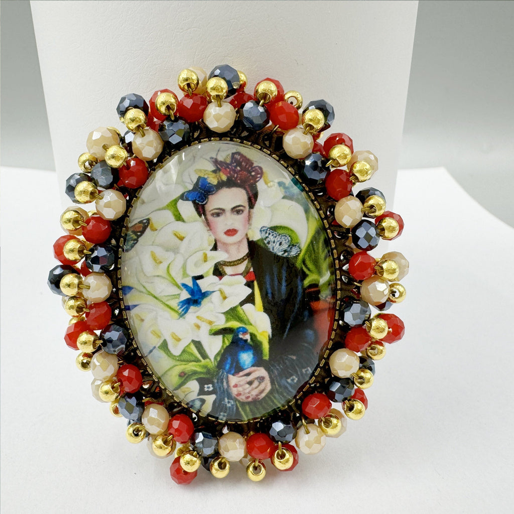 Random Frida Seed Bead Braided Pin PA4975