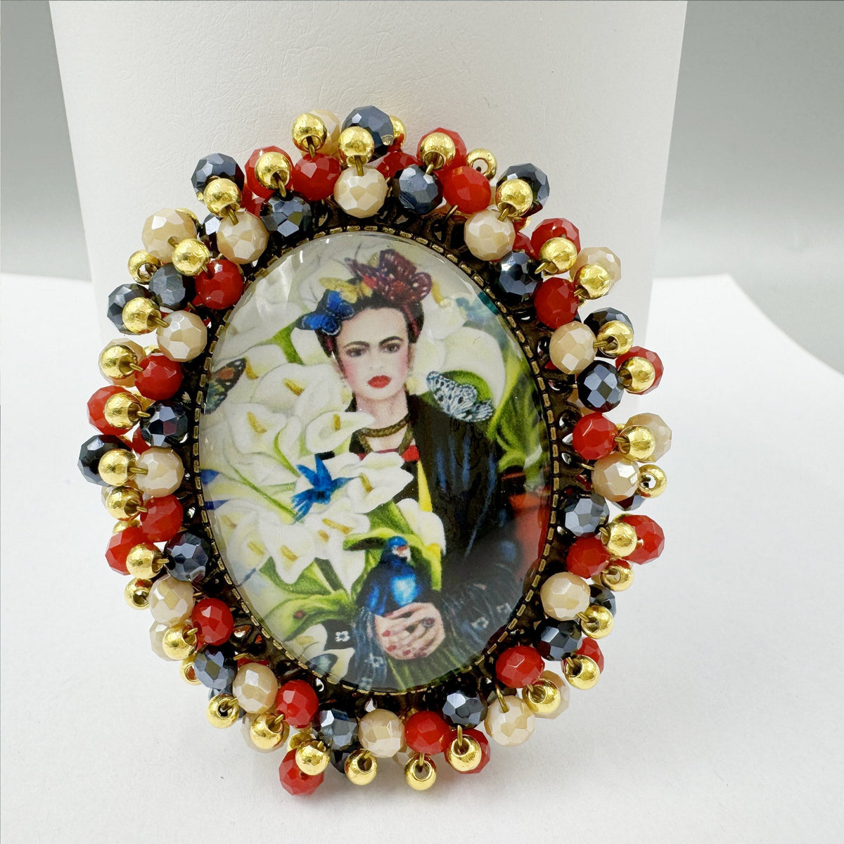 Random Frida Seed Bead Braided Pin PA4975