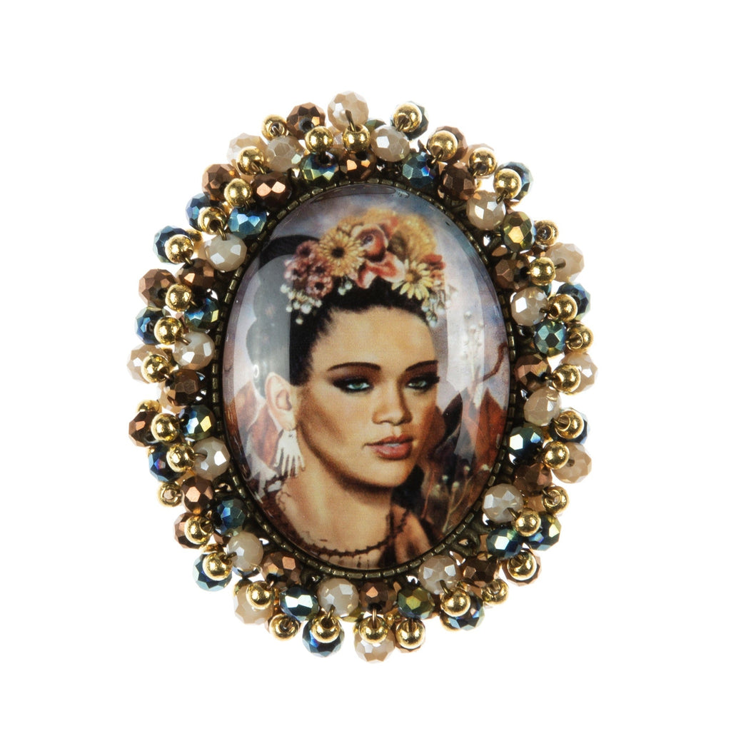 Random Frida Seed Bead Braided Pin PA4975