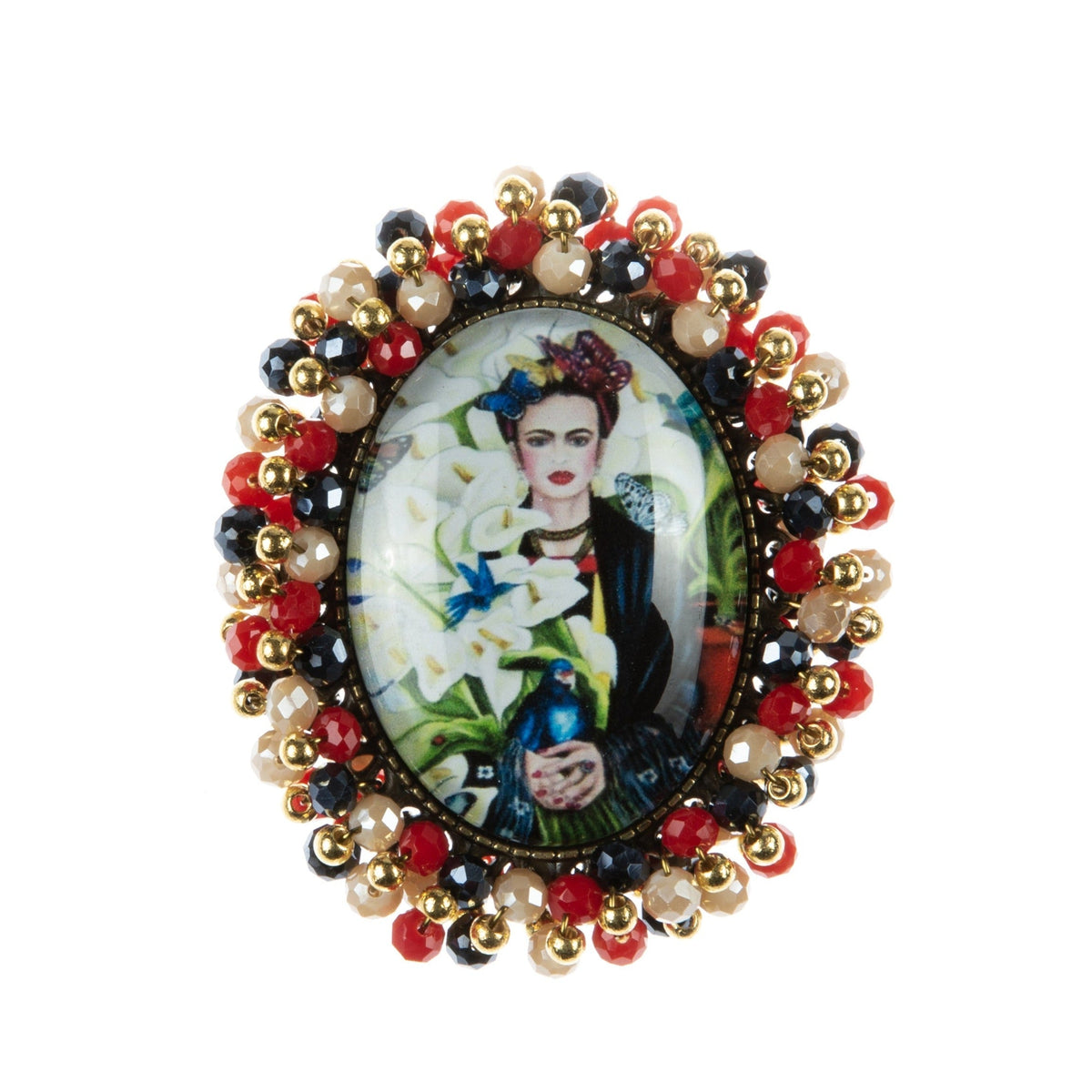 Random Frida Seed Bead Braided Pin PA4975