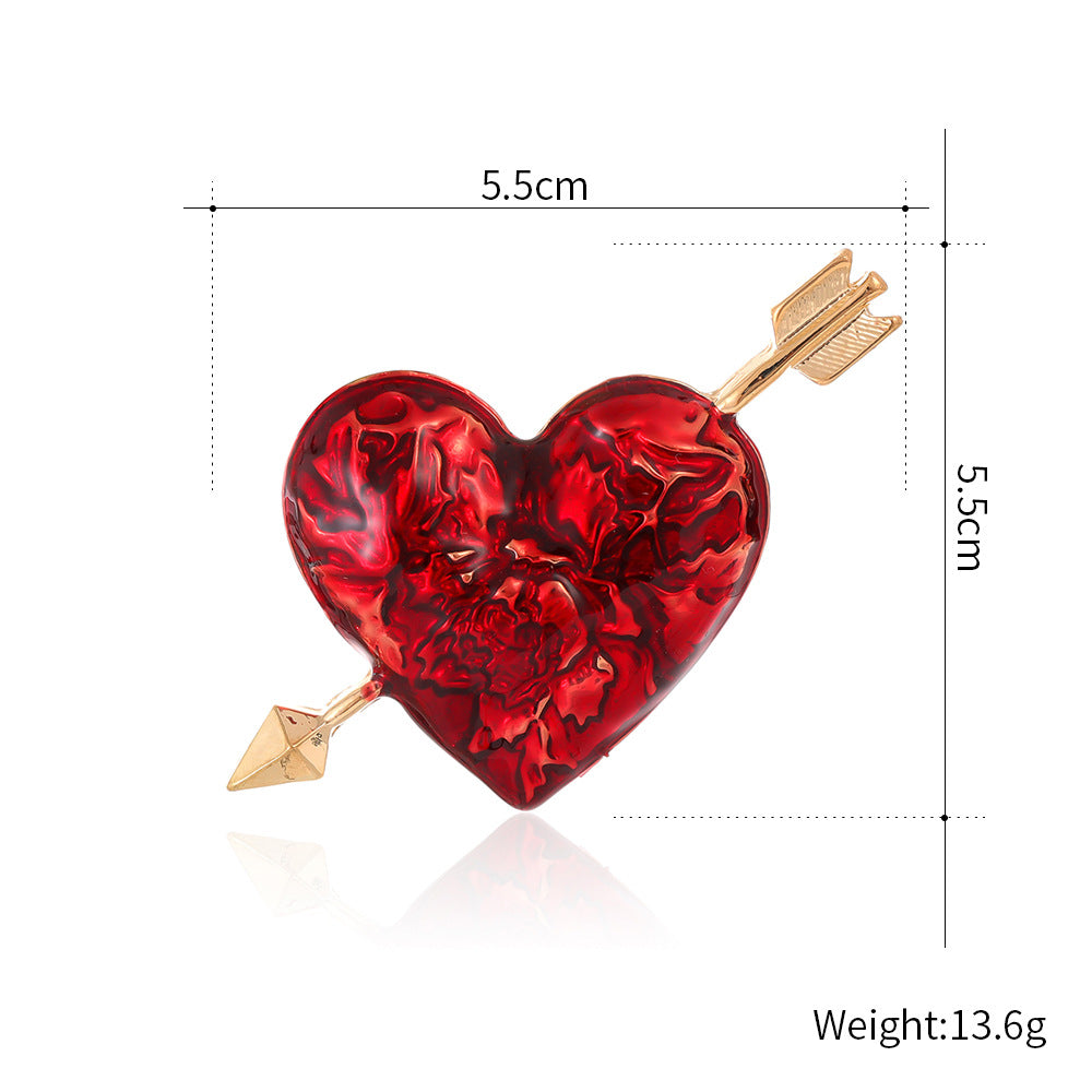 Arrow Through the Heart Alloy Brooch PA4984 - view 2