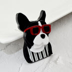 Dog Wearing Glasses Acrylic Brooch PA5015
