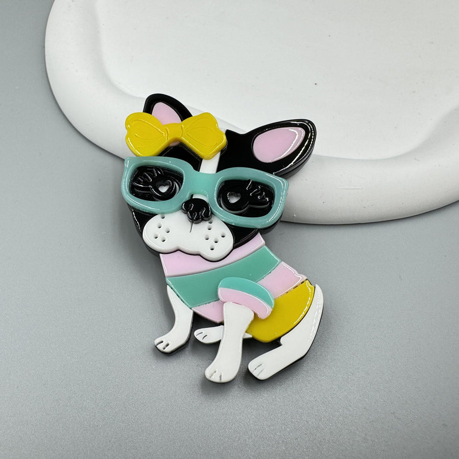 Cute Dog Acrylic Brooch PA5019