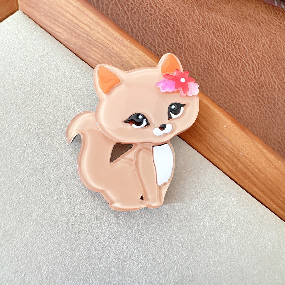 Cartoon Cat Acrylic Brooch PA5023
