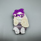 Cute Poodle Acrylic Brooch PA5029