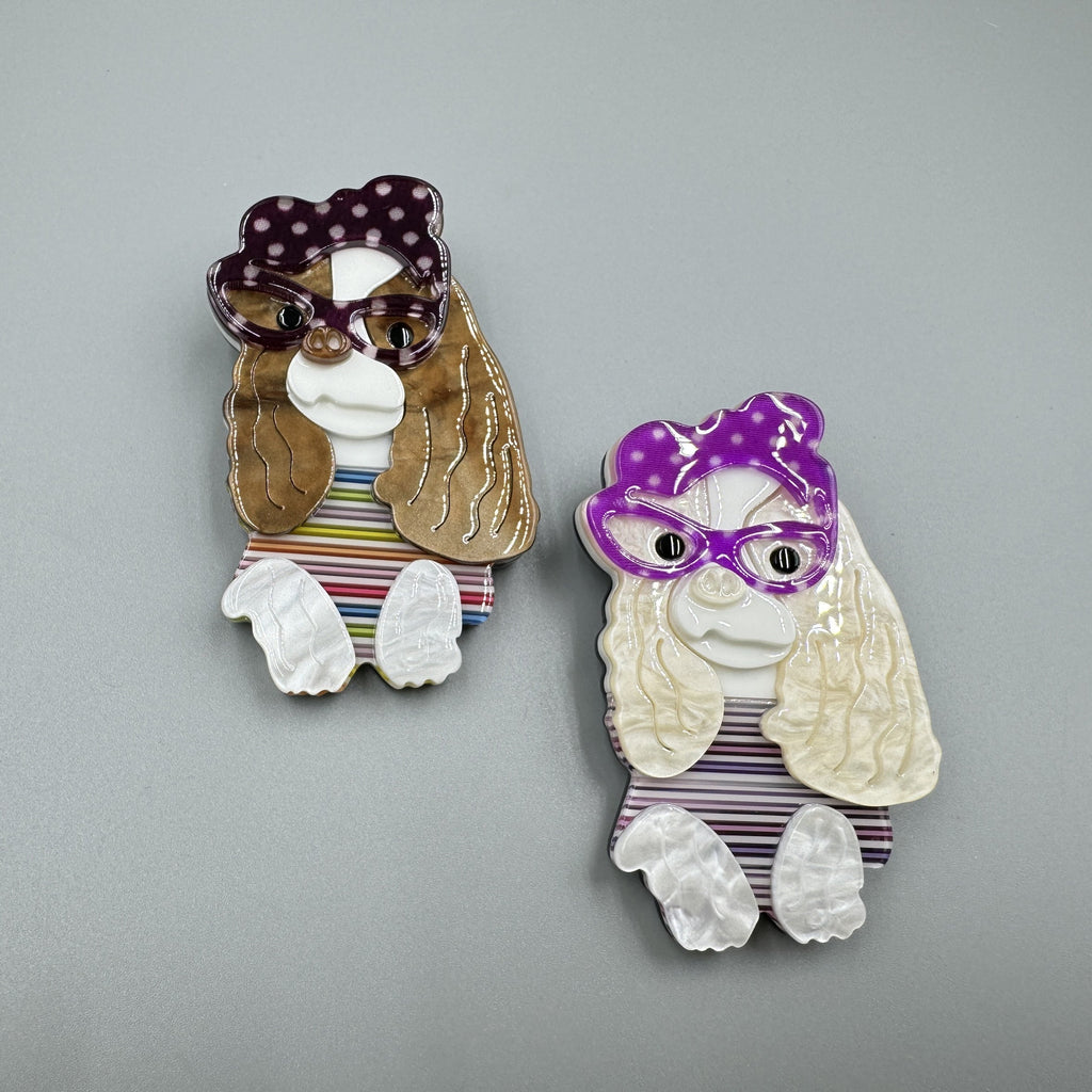 Cute Poodle Acrylic Brooch PA5029