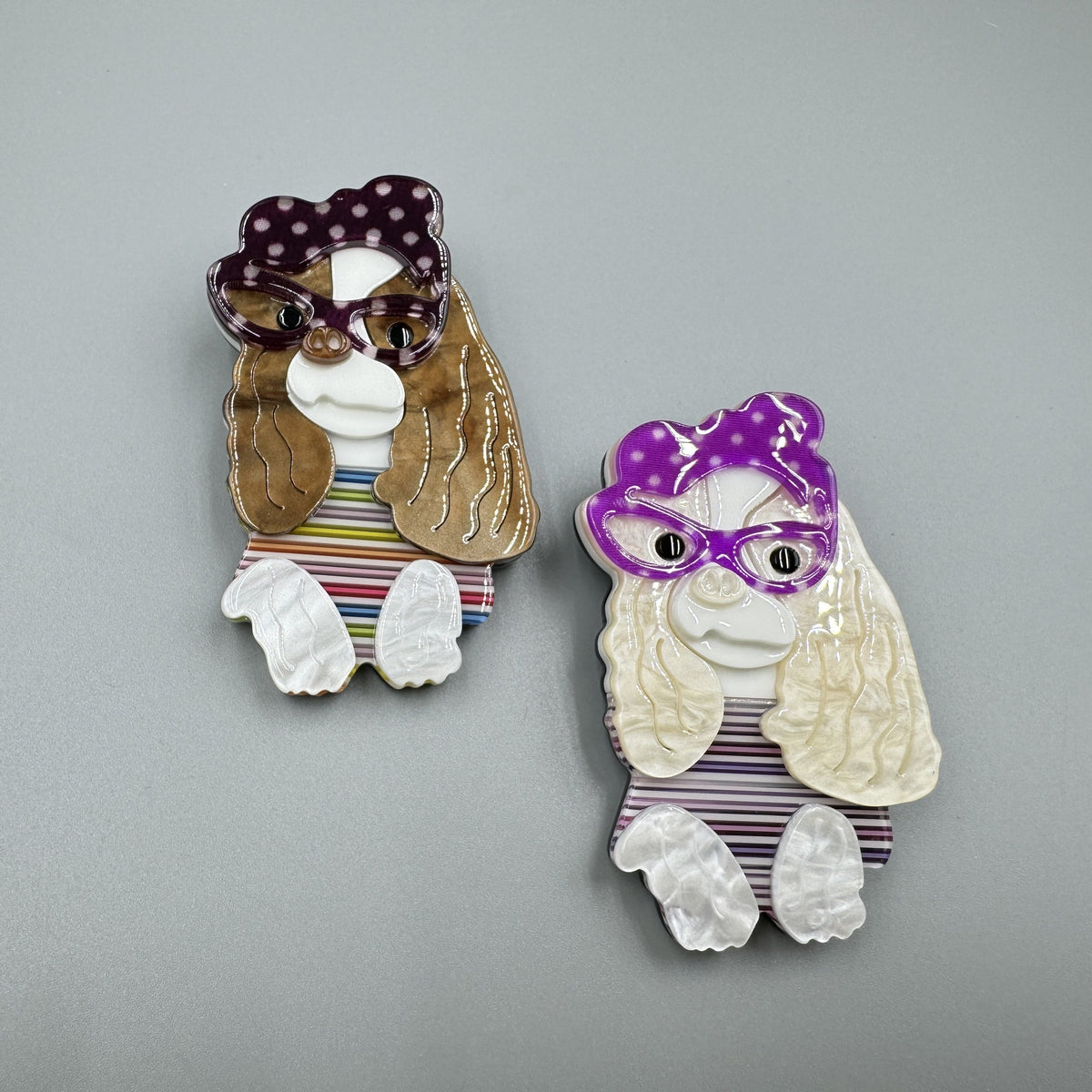 Cute Poodle Acrylic Brooch PA5029