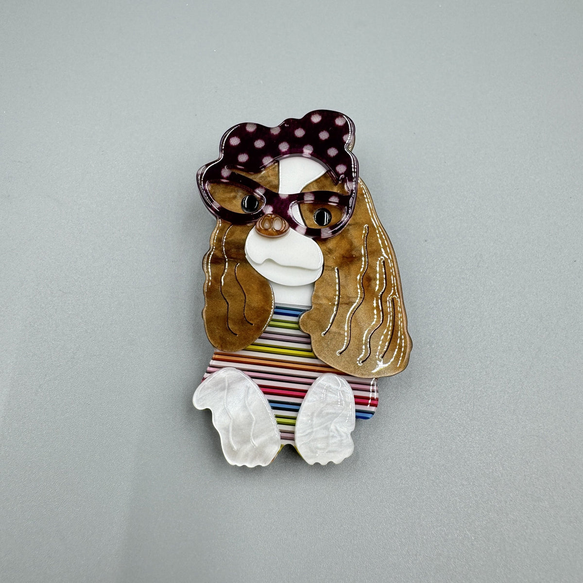 Cute Poodle Acrylic Brooch PA5029