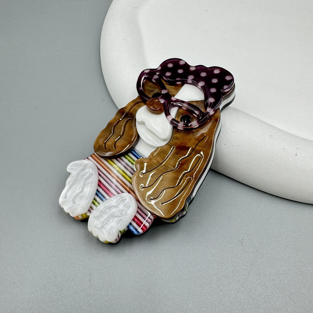 Cute Poodle Acrylic Brooch PA5029
