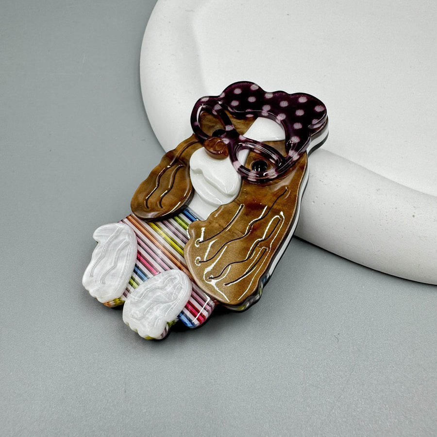 Cute Poodle Acrylic Brooch PA5029