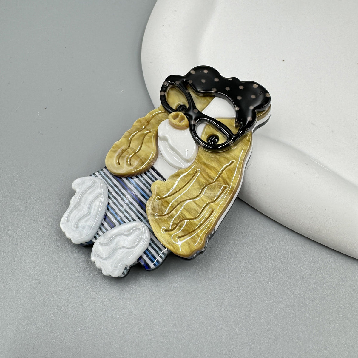 Cute Poodle Acrylic Brooch PA5029
