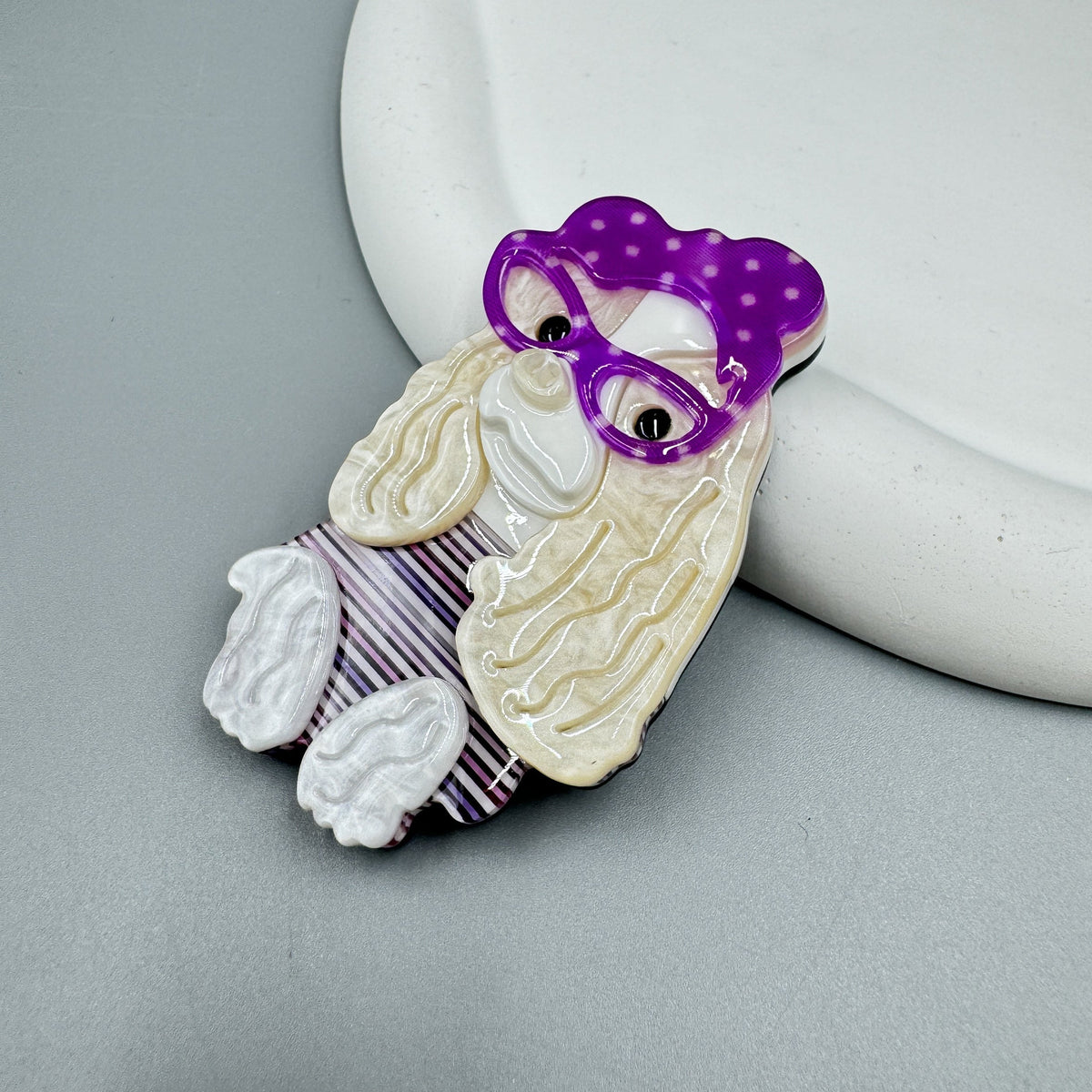Cute Poodle Acrylic Brooch PA5029