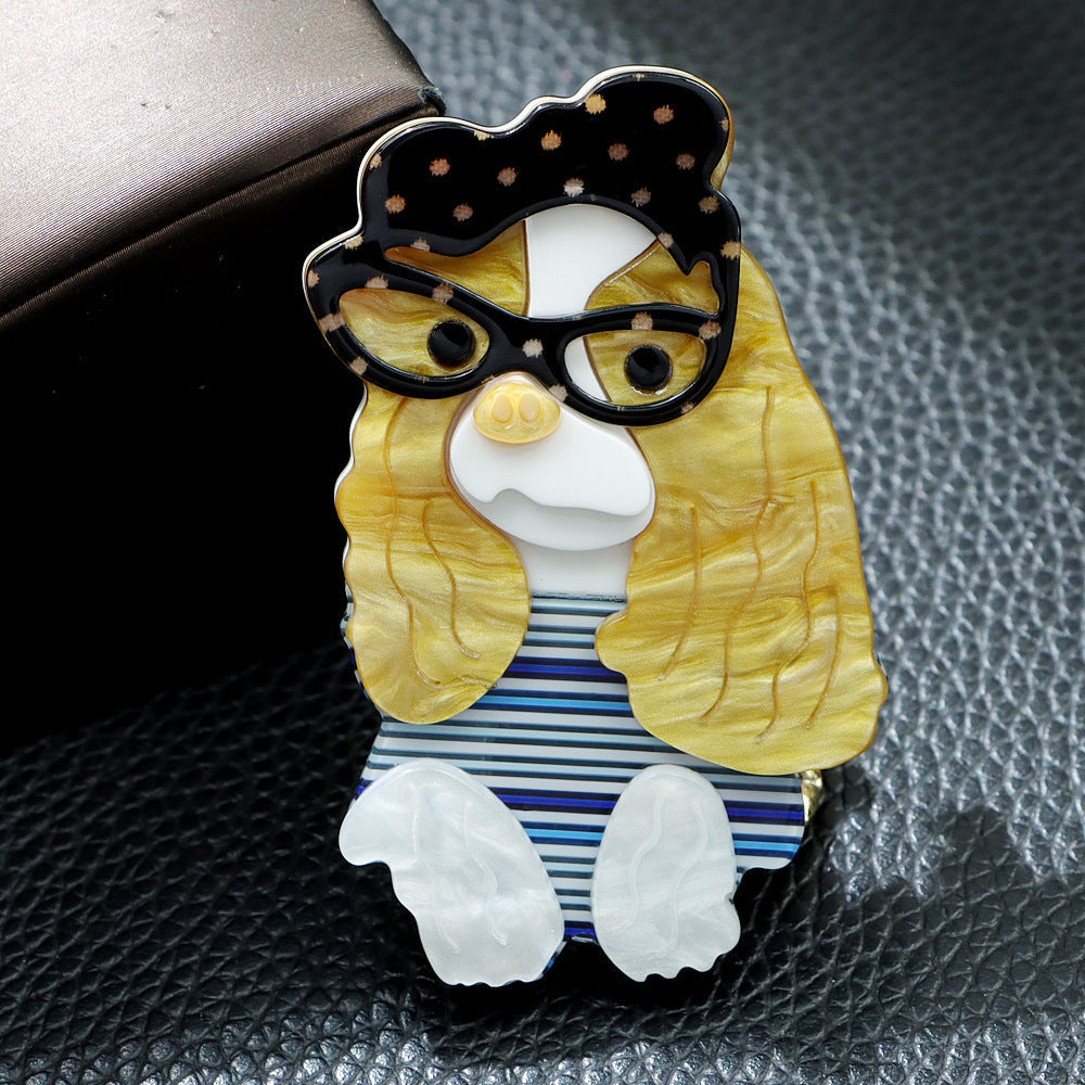 Cute Poodle Acrylic Brooch PA5029