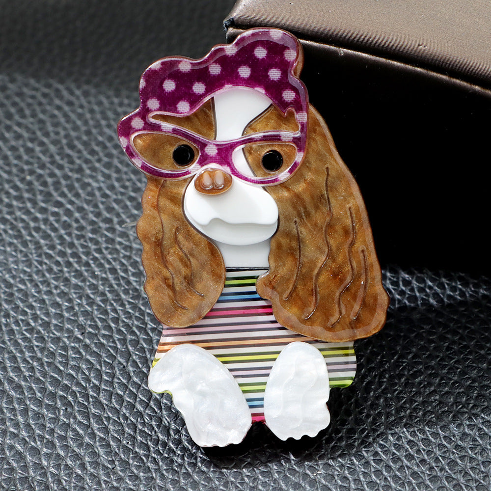 Cute Poodle Acrylic Brooch PA5029
