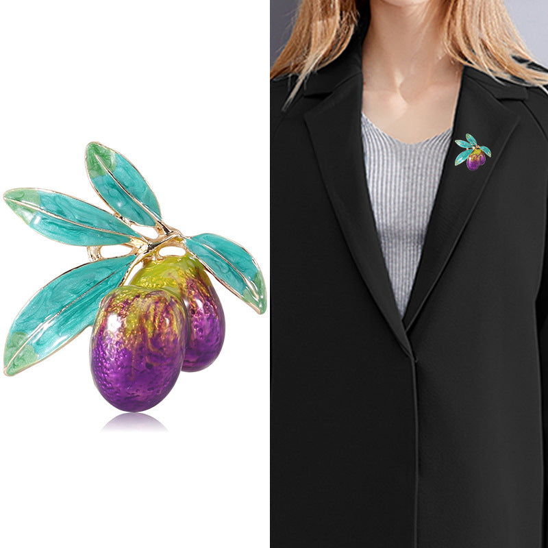 Olives Enamel Alloy Brooch PA5075 - view 2