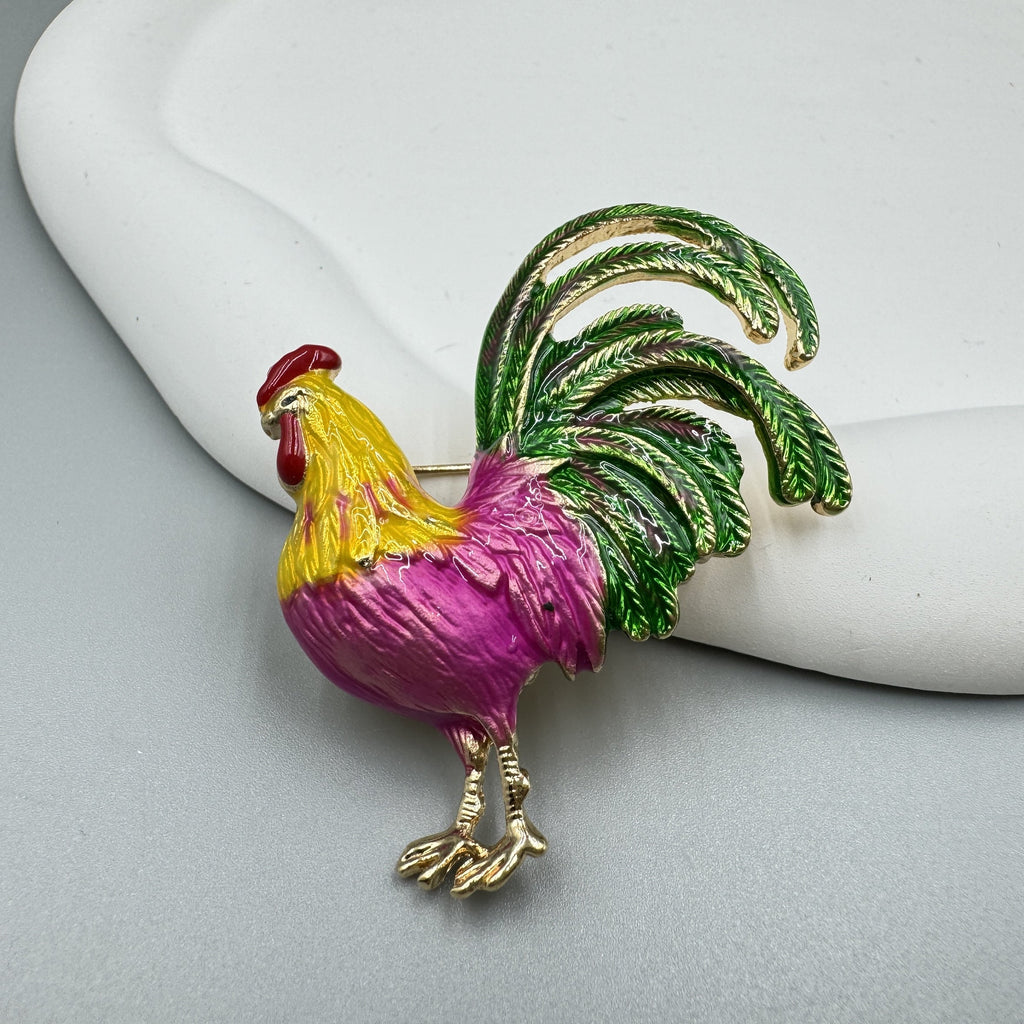 Rooster Enamel Alloy Brooch PA5079 - view 5
