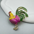 Rooster Enamel Alloy Brooch PA5079 - view 5