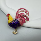 Rooster Enamel Alloy Brooch PA5079 - view 4