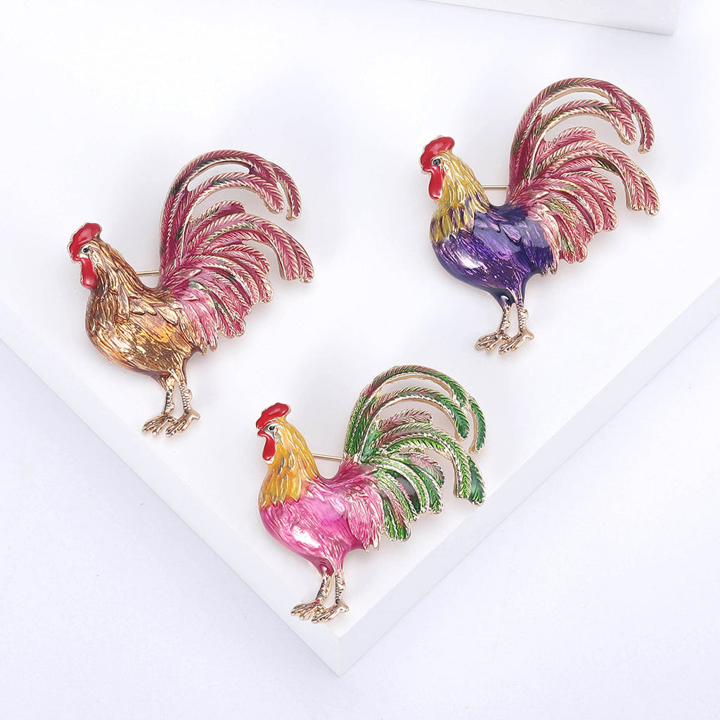 Rooster Enamel Alloy Brooch PA5079 - view 16