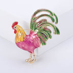 Rooster Enamel Alloy Brooch PA5079 - view 3