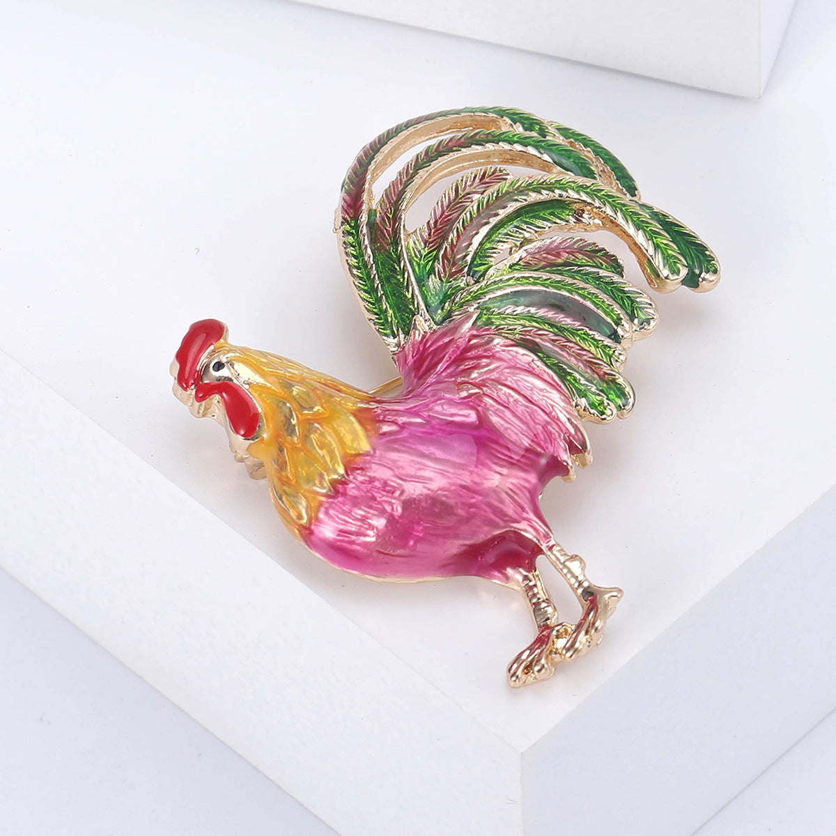 Rooster Enamel Alloy Brooch PA5079 - view 7