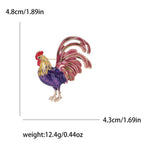 Rooster Enamel Alloy Brooch PA5079 - view 2