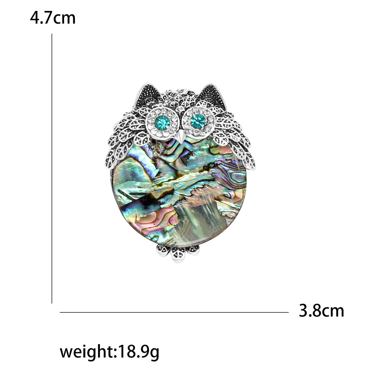 Mother Of Pearl Owl Brooch PA5087 - view 2