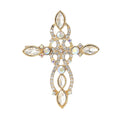 Cross Rhinestone Brooch PA5088 - view 4