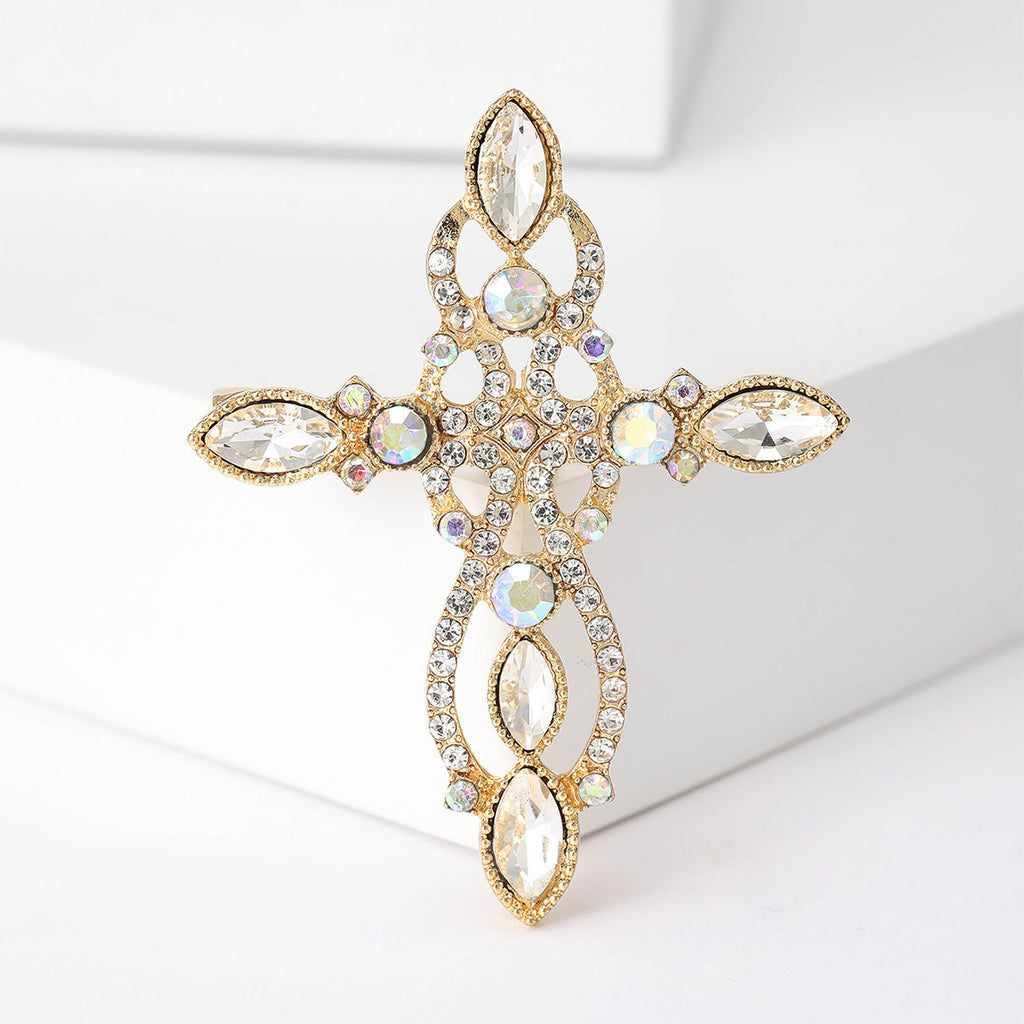 Cross Rhinestone Brooch PA5088 - view 10