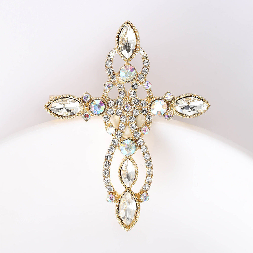 Cross Rhinestone Brooch PA5088 - view 8
