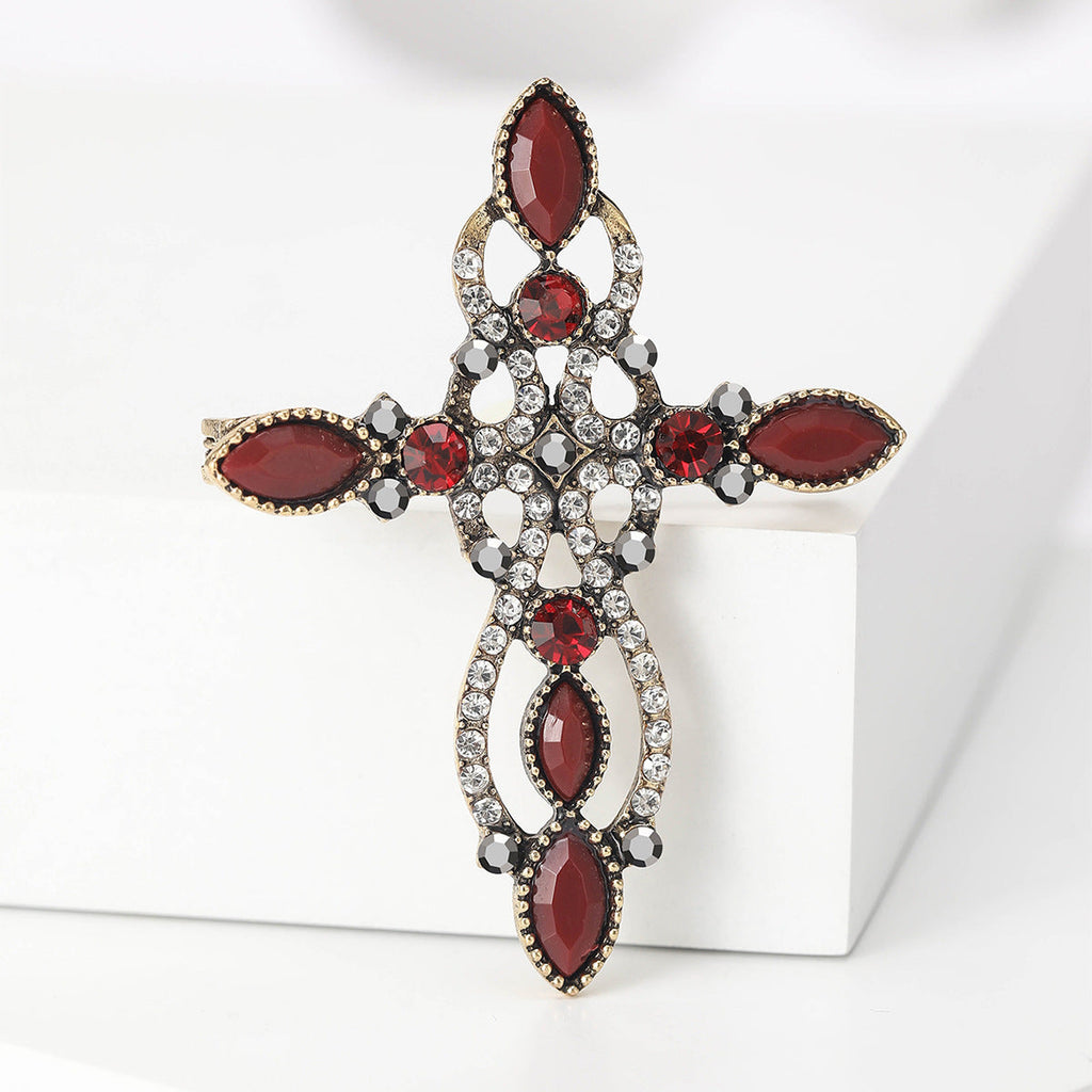 Cross Rhinestone Brooch PA5088 - view 9