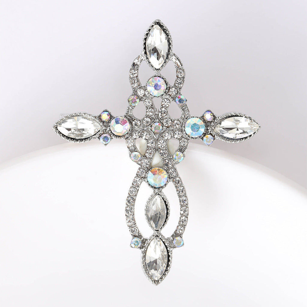 Cross Rhinestone Brooch PA5088 - view 7