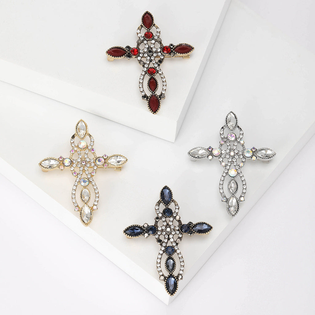 Cross Rhinestone Brooch PA5088 - view 5