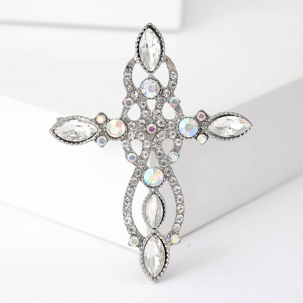 Cross Rhinestone Brooch PA5088 - view 11