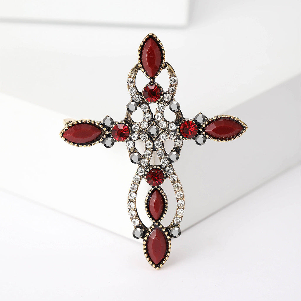Cross Rhinestone Brooch PA5088 - view 13