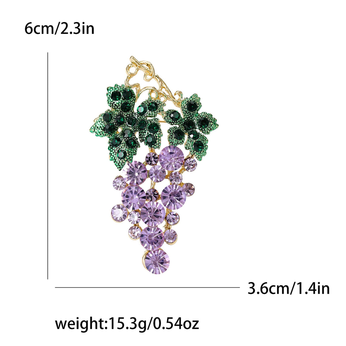 Grape Rhinestone Brooch PA5093 - view 9