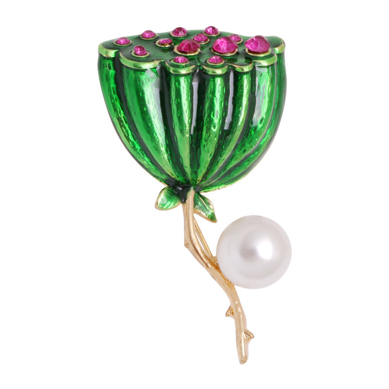 Pearl Fruit Rhinestone Brooch PA5106