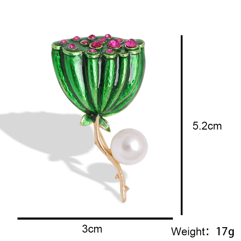 Pearl Fruit Rhinestone Brooch PA5106