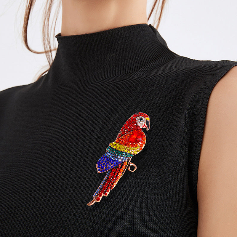 Parrot Bird Rhinestone Brooch PA5115 - view 7