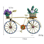 Flower Bicycle Rhinestone Brooch PA5126 - view 2