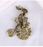 Bunny Riding Bike Rhinestone Brooch PA5135 - view 4