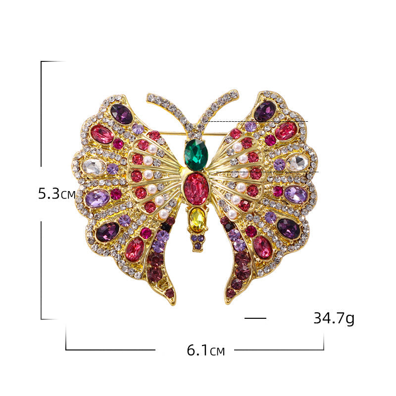 Butterfly Rhinestone Brooch Pin PA5137 - view 2