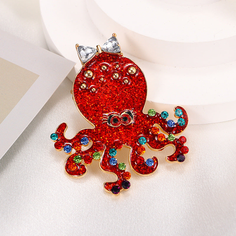 Octopus Alloy Brooch PA5139 - view 3