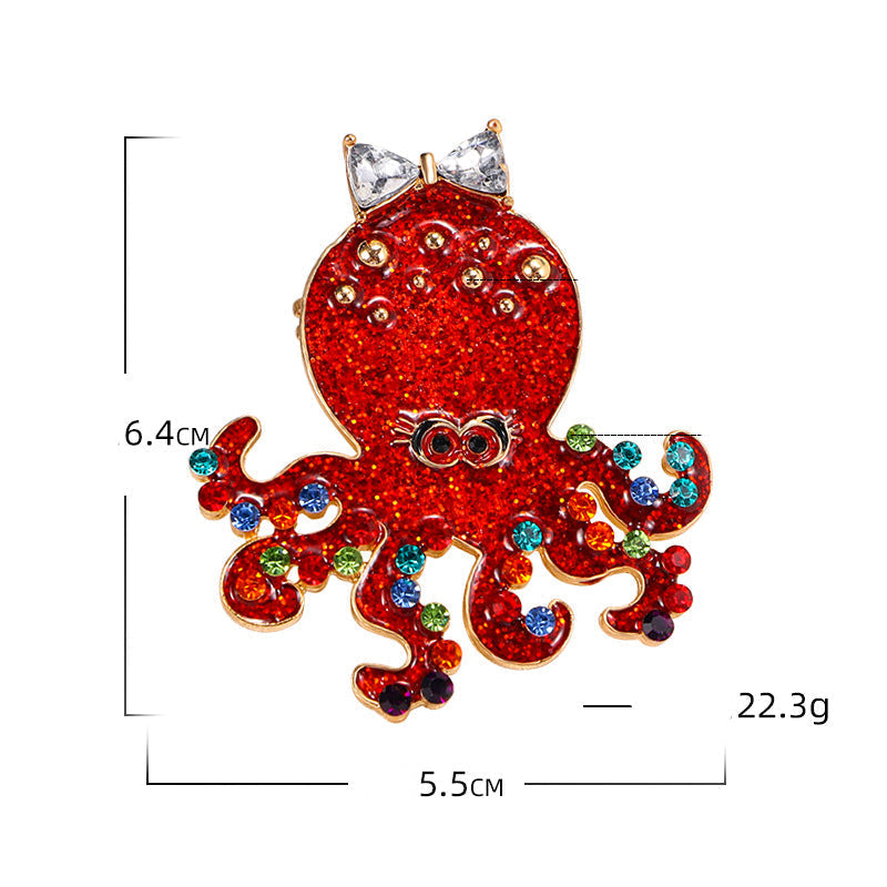 Octopus Alloy Brooch PA5139 - view 2