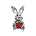 Bunny Rhinestone Brooch PA5145