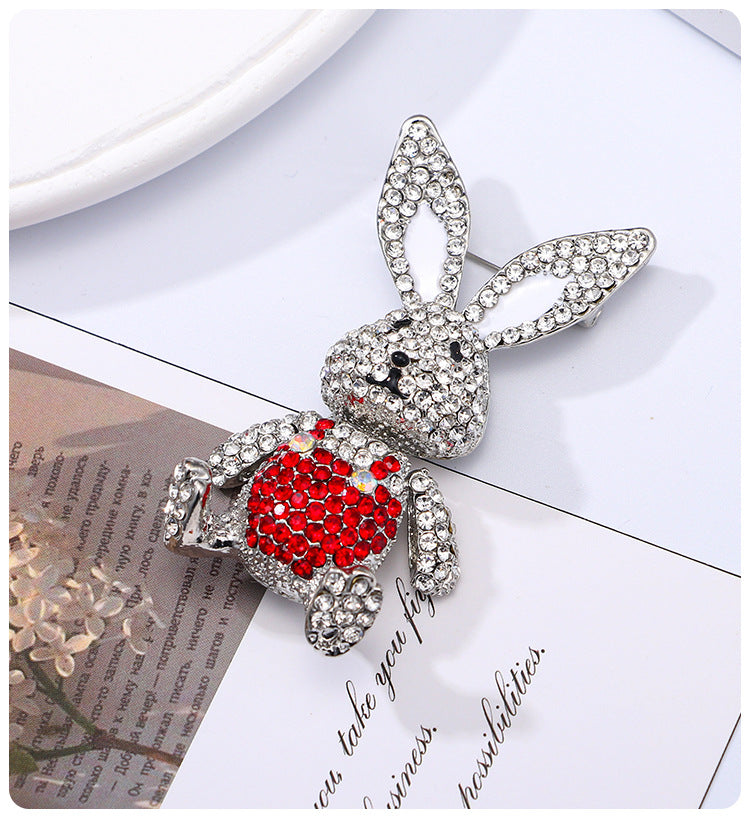 Bunny Rhinestone Brooch PA5145 - view 5