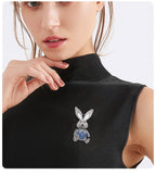 Bunny Rhinestone Brooch PA5145 - view 4