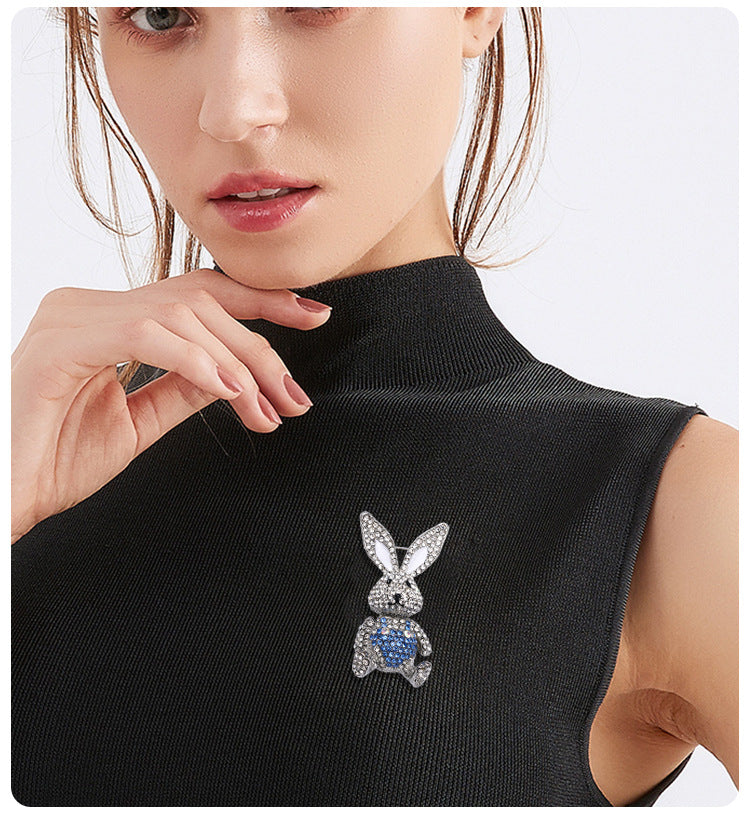 Bunny Rhinestone Brooch PA5145 - view 4